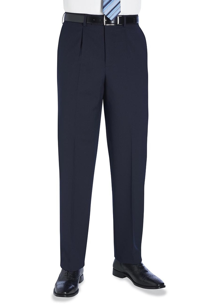 Gents - Langham Single Pleat Trouser Navy Plain