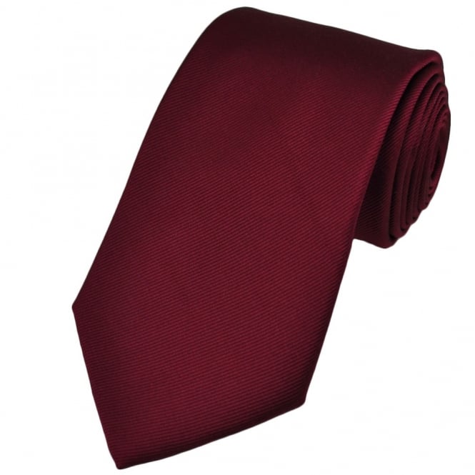 Satin Clip Tie - Burgundy