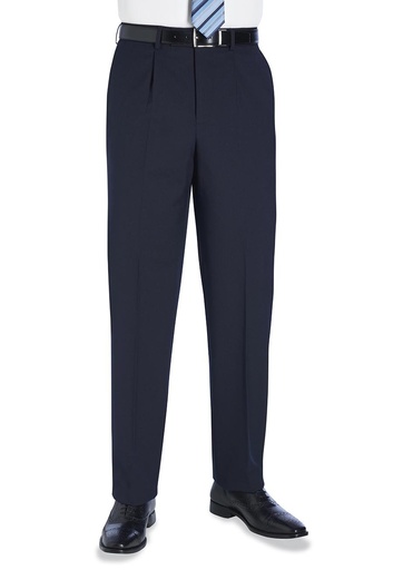 [UNI361] Gents - Langham Single Pleat Trouser Navy Plain
