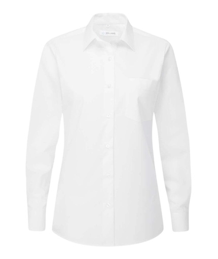 [UNI42081] Ladies - Classic Blouse L/S White