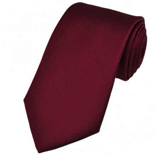 [UNI50758] Satin Clip Tie - Burgundy